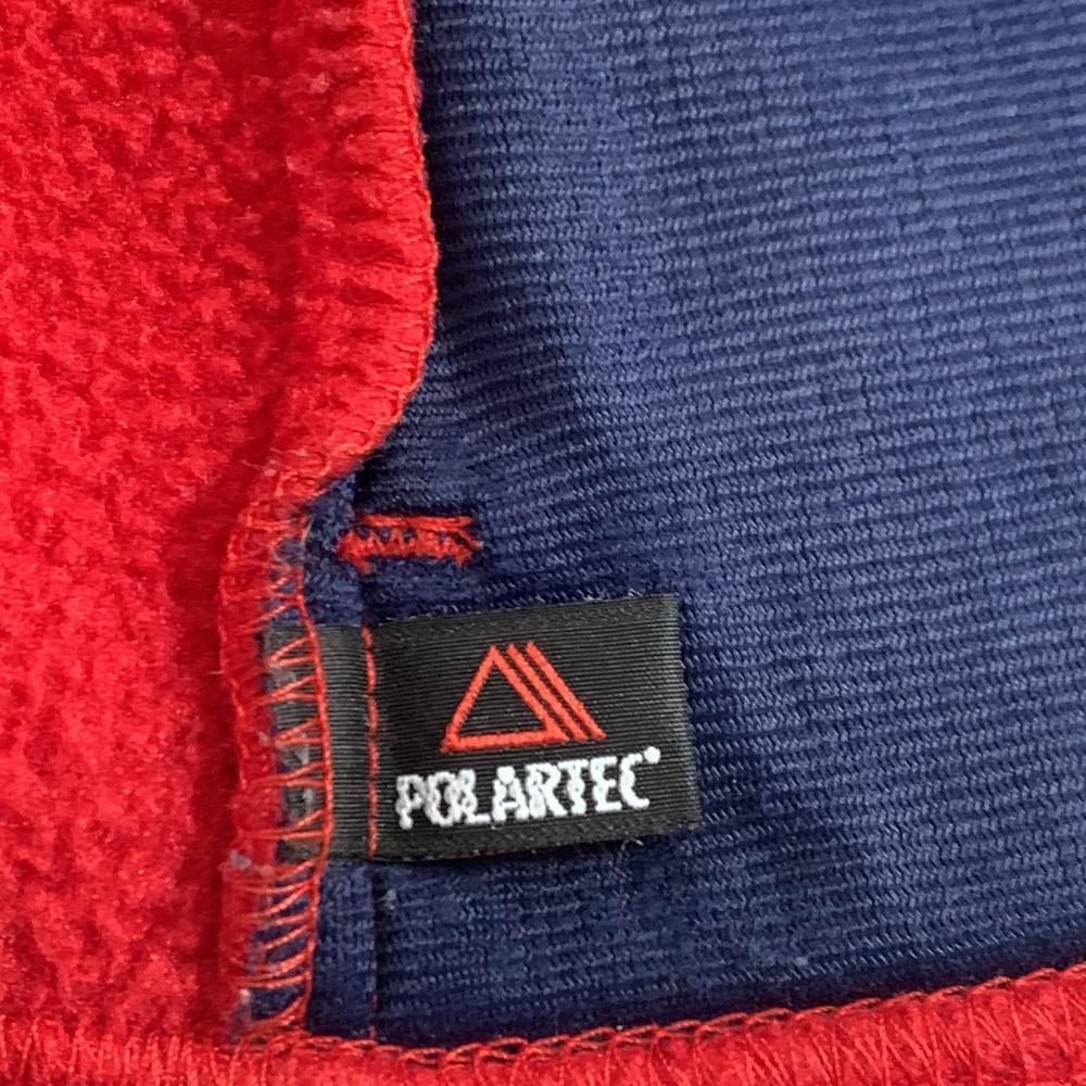 Vintage LL Bean Women's Size 1X Red Polartec Hiking Full Zip Fleece Vest Pockets - Picture 10 of 10